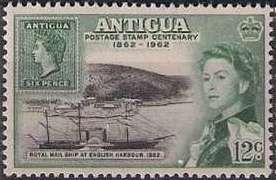 Stamp of 1862 and RMSP "Solent I" at English Harbour
