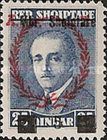President Ahmed Zogu overprint and surcharge in red