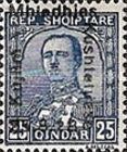 ‭President Ahmed Zogu overprinted in black