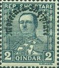 King Zog I of Albania overprinted in black