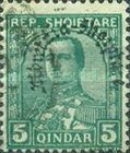 King Zog I of Albania overprinted in black