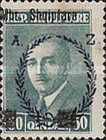 King Zog I of Albania surcharged in black