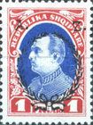 King Zog I of Albania overprinted in black