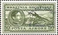 King Zog and Airplane over Tirana, overprinted