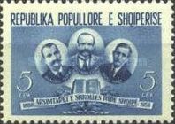 Teachers: Pandeli Sotiri, Petro Nini Luarasi, and Nuci Naci