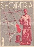 ‭Map of Adriatic Sea and Albania and Roman statue