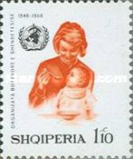 World Health Organization Emblem and Mother feeding child