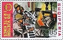 Workers on the Control Panel of a Blast Furnace Plant
