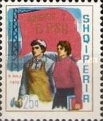 Worker and student with Flag