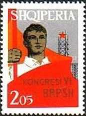Young Worker with Flag
