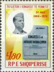 Enver Hoxha and front page of 1944 Congress Book