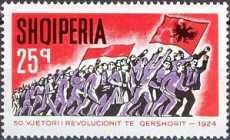 Revolutionaries with Albanian Flag