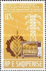 ‭Television set, power lines, grain and cogwheel