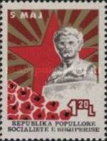 Red Star, Bust of Qemal Stafa and poppies