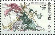 Alia fighting Bajloz, from the folktale "Gjergj Elez Alia"