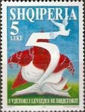 Number "5", bursting Soviet Star, Peace Dove
