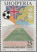 Football, British flag, map of Europe, stadium