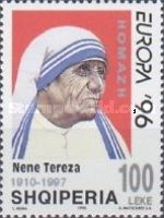 Mother Teresa, overprinted in silver