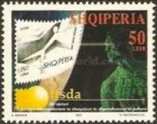 Man and Albanian Europa Stamp of 1995