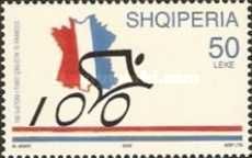 Stylized Cyclist, “100,” Map of France