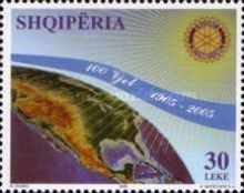 Rotary International emblem and map of North America