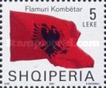 Albanian flag blowing in wind