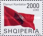 Albanian flag blowing in wind