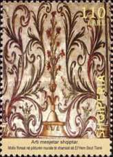 Floral mural, Et'hem Bey Mosque in Tirana