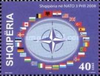 NATO emblem and flags of member nations