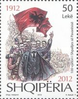 Ismail Qemali, Crowd with Albaniian Flag