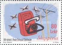 Telephone, Poles, Wires, Envelopes, and Mailbox