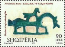 Bronze fibula with horse design (7th-8th cent.), Lezhë