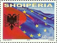 Flags of Albania and the EU