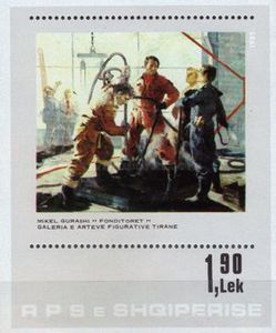 Foundry workers, by Mikel Gurashi
