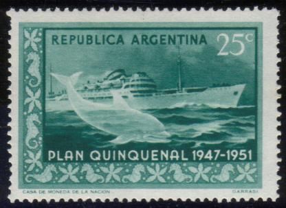 "President Peron" (liner) and common dolphin