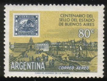 100 Years of Buenos Aires Stamps - View of the Plaza de la A