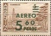 Overprint "Aéreo 5,60 pesos"