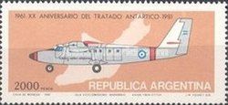 20th ann. of Antarctic Treaty, Twin Otter y Marambio Isle
