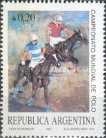 Polo World Championship, painting by Alejandro Moy