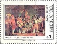 "Payada en una pulperia" by Carlos Morel (1813-1894)