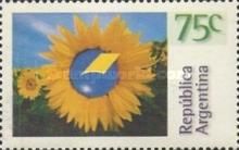 Sunflower and logo of Argentine post