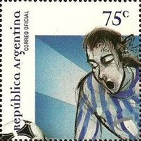 Football, popular sports, painting by Luis Scafati