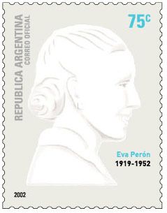 Eva Perón embossed profile