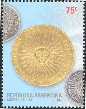 1813 gold 8 escudos coin, Obverse (sun)
