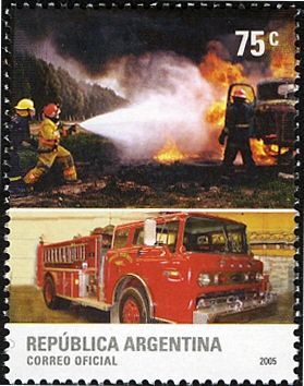 Fire fighters in action