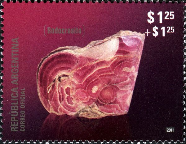 Pro Argentine Philately - Minerals, Rhodochrosite