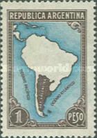 Map of South America without borderlines, ovpt. "M.A."