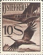Biplane De Havilland DH 34, Common Crane (Grus grus)