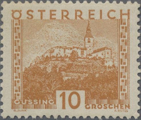 Güssing Castle, Burgenland - large format, ochre