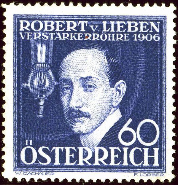 Robert von Lieben (1873-1913): electrons amplifier tube